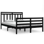 Estructura de cama de madera maciza negra 140x190 cm de vidaXL, Camas y somieres - Ref: Foro24-3105319, Precio: 158,12 €, Des...