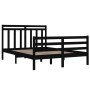 Estructura de cama de madera maciza negra 140x190 cm de vidaXL, Camas y somieres - Ref: Foro24-3105319, Precio: 158,12 €, Des...