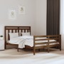 Solid wood bed frame King honey brown 150x200 cm by vidaXL, Beds and slatted bases - Ref: Foro24-3105323, Price: 148,26 €, Di...