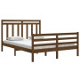 Solid wood bed frame King honey brown 150x200 cm by vidaXL, Beds and slatted bases - Ref: Foro24-3105323, Price: 148,26 €, Di...