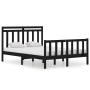 Estructura de cama de madera maciza negra 140x190 cm de vidaXL, Camas y somieres - Ref: Foro24-3105364, Precio: 172,50 €, Des...