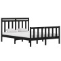 Estructura de cama de madera maciza negra 140x190 cm de vidaXL, Camas y somieres - Ref: Foro24-3105364, Precio: 172,50 €, Des...