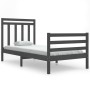 Gray solid wood bed frame 90x200 cm by vidaXL, Beds and slatted bases - Ref: Foro24-3105302, Price: 101,31 €, Discount: %