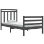 Gray solid wood bed frame 90x200 cm by vidaXL, Beds and slatted bases - Ref: Foro24-3105302, Price: 101,31 €, Discount: %