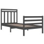 Gray solid wood bed frame 90x200 cm by vidaXL, Beds and slatted bases - Ref: Foro24-3105302, Price: 101,31 €, Discount: %