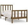 Estructura cama individual madera maciza marrón miel 75x190 cm de vidaXL, Camas y somieres - Ref: Foro24-3105188, Precio: 104...