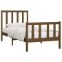 Estructura cama individual madera maciza marrón miel 75x190 cm de vidaXL, Camas y somieres - Ref: Foro24-3105188, Precio: 104...