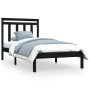 Solid black pine wood bed frame 90x200 cm by vidaXL, Beds and slatted bases - Ref: Foro24-3105239, Price: 105,84 €, Discount: %