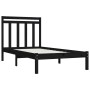 Solid black pine wood bed frame 90x200 cm by vidaXL, Beds and slatted bases - Ref: Foro24-3105239, Price: 105,84 €, Discount: %