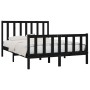 Estructura de cama doble madera maciza negra 135x190 cm de vidaXL, Camas y somieres - Ref: Foro24-3105204, Precio: 167,57 €, ...