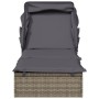 Lounger with folding awning gray synthetic rattan 213x63x97cm by vidaXL, Loungers - Ref: Foro24-319639, Price: 230,80 €, Disc...