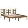 Estructura de cama madera maciza King marrón miel 150x200 cm de vidaXL, Camas y somieres - Ref: Foro24-3105413, Precio: 158,9...