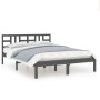 Gray solid wood bed frame 160x200 cm by vidaXL, Beds and slatted bases - Ref: Foro24-3105417, Price: 154,54 €, Discount: %