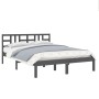 Gray solid wood bed frame 160x200 cm by vidaXL, Beds and slatted bases - Ref: Foro24-3105417, Price: 154,54 €, Discount: %