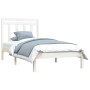 Solid white pine wood bed frame 100x200 cm by vidaXL, Beds and slatted bases - Ref: Foro24-3105241, Price: 100,99 €, Discount: %