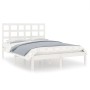 White solid wood bed frame 140x190 cm by vidaXL, Beds and slatted bases - Ref: Foro24-3105451, Price: 128,32 €, Discount: %