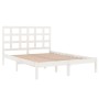 White solid wood bed frame 140x190 cm by vidaXL, Beds and slatted bases - Ref: Foro24-3105451, Price: 128,32 €, Discount: %