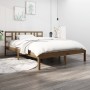 Estructura de cama madera maciza de pino marrón miel 200x200 cm de vidaXL, Camas y somieres - Ref: Foro24-3105428, Precio: 16...