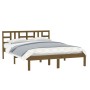 Estructura de cama madera maciza de pino marrón miel 200x200 cm de vidaXL, Camas y somieres - Ref: Foro24-3105428, Precio: 16...