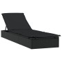 1 pc sun lounger with black synthetic rattan table by vidaXL, Loungers - Ref: Foro24-319634, Price: 181,99 €, Discount: %