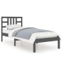 Estructura de cama individual madera maciza gris 90x190 cm de vidaXL, Camas y somieres - Ref: Foro24-3105372, Precio: 120,25 ...