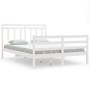 White solid wood bed frame 140x200 cm by vidaXL, Beds and slatted bases - Ref: Foro24-3105316, Price: 129,99 €, Discount: %