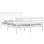 Estructura de cama de madera maciza blanca 140x200 cm de vidaXL, Camas y somieres - Ref: Foro24-3105316, Precio: 129,99 €, De...