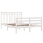 White solid wood bed frame 140x200 cm by vidaXL, Beds and slatted bases - Ref: Foro24-3105316, Price: 129,99 €, Discount: %