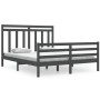 Solid gray pine wood bed frame 160x200 cm by vidaXL, Beds and slatted bases - Ref: Foro24-3105327, Price: 149,33 €, Discount: %