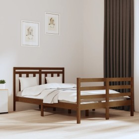 Estructura de cama madera maciza marrón miel 120x200 cm de vidaXL, Camas y somieres - Ref: Foro24-3105313, Precio: 132,99 €, ...