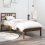 Estructura de cama madera maciza marrón miel 75x190 cm de vidaXL, Camas y somieres - Ref: Foro24-3105368, Precio: 89,82 €, De...