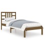 Estructura de cama madera maciza marrón miel 75x190 cm de vidaXL, Camas y somieres - Ref: Foro24-3105368, Precio: 89,82 €, De...