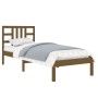 Estructura de cama madera maciza marrón miel 75x190 cm de vidaXL, Camas y somieres - Ref: Foro24-3105368, Precio: 89,82 €, De...