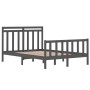 Double gray solid wood bed frame 135x190 cm by vidaXL, Beds and slatted bases - Ref: Foro24-3105357, Price: 144,21 €, Discoun...