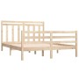 Solid wood double bed frame 135x190 cm by vidaXL, Beds and slatted bases - Ref: Foro24-3105290, Price: 129,99 €, Discount: %