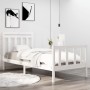 White solid wood single bed frame 90x190 cm by vidaXL, Beds and slatted bases - Ref: Foro24-3105346, Price: 103,58 €, Discoun...