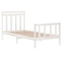 White solid wood single bed frame 90x190 cm by vidaXL, Beds and slatted bases - Ref: Foro24-3105346, Price: 103,58 €, Discoun...