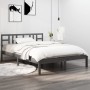 Solid gray pine wood bed frame 200x200 cm by vidaXL, Beds and slatted bases - Ref: Foro24-3105427, Price: 161,12 €, Discount: %