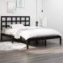 Estructura de cama de madera maciza negra 140x190 cm de vidaXL, Camas y somieres - Ref: Foro24-3105454, Precio: 155,22 €, Des...