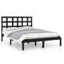 Estructura de cama de madera maciza negra 140x190 cm de vidaXL, Camas y somieres - Ref: Foro24-3105454, Precio: 155,22 €, Des...