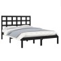 Estructura de cama de madera maciza negra 140x190 cm de vidaXL, Camas y somieres - Ref: Foro24-3105454, Precio: 155,22 €, Des...