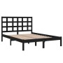 Estructura de cama de madera maciza negra 140x190 cm de vidaXL, Camas y somieres - Ref: Foro24-3105454, Precio: 155,22 €, Des...