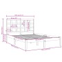 Estructura de cama de madera maciza negra 140x190 cm de vidaXL, Camas y somieres - Ref: Foro24-3105454, Precio: 155,22 €, Des...