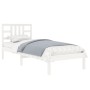 Estructura de cama madera maciza de pino blanca 90x200 cm de vidaXL, Camas y somieres - Ref: Foro24-3105391, Precio: 86,21 €,...