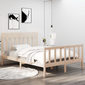 Black solid wood bed frame 120x190 cm by vidaXL, Beds and slatted bases - Ref: Foro24-3105354, Price: 164,41 €, Discount: %