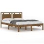 Estructura de cama madera maciza marrón miel 160x200 cm de vidaXL, Camas y somieres - Ref: Foro24-3105548, Precio: 175,51 €, ...