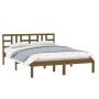 Estructura de cama madera maciza marrón miel 160x200 cm de vidaXL, Camas y somieres - Ref: Foro24-3105418, Precio: 168,99 €, ...