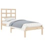 Solid wood bed frame 100x200 cm by vidaXL, Beds and slatted bases - Ref: Foro24-3105460, Price: 86,14 €, Discount: %