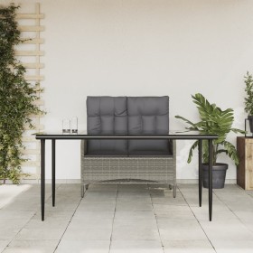 2-piece garden dining set with gray synthetic rattan cushions by vidaXL, Garden sets - Ref: Foro24-3203502, Price: 281,57 €, ...