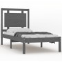 Estructura de cama de madera maciza gris 100x200 cm de vidaXL, Camas y somieres - Ref: Foro24-3105527, Precio: 110,68 €, Desc...